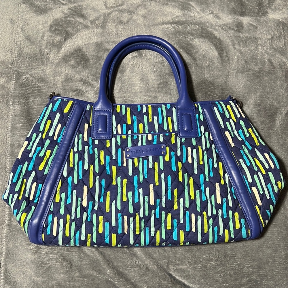 Vera Bradley Trimmed Trapeze Satchel in Katalina Showers